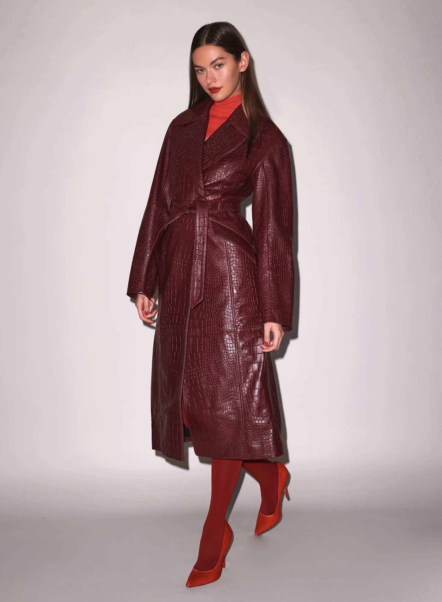 Croc Leather Trench